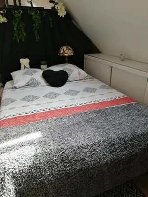 Un ou plusieurs lits dans un hébergement de l'établissement Maison cocoon et chaleureuse