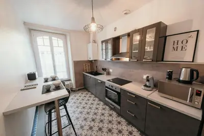 Cuisine ou kitchenette dans l'établissement Appartement d'Alexandre hyper centre-ville