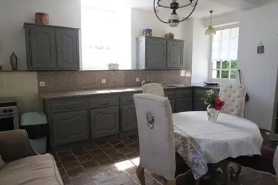 Cuisine ou kitchenette dans l'établissement Colombier du château