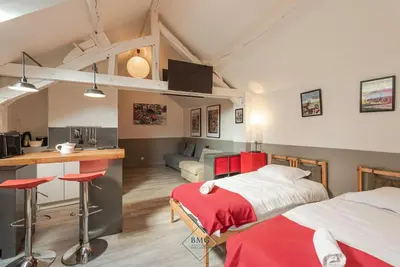 Cuisine ou kitchenette dans l'établissement La Creste Disneyland Bmyguest