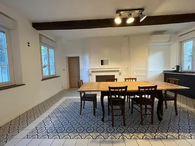 Cuisine ou kitchenette dans l'établissement Gîte le Presbytère de Blérancourt