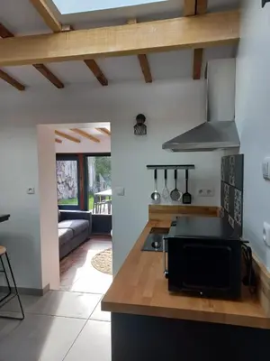 Cuisine ou kitchenette dans l'établissement Villa Cosy Pierrefonds