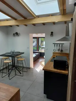 Cuisine ou kitchenette dans l'établissement Villa Cosy Pierrefonds