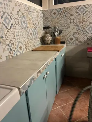 Cuisine ou kitchenette dans l'établissement Anita