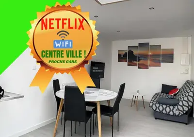 Certificat, récompense, panneau ou autre document affiché dans l'établissement Grand T2 Jardin Wifi Parking Proche Gare