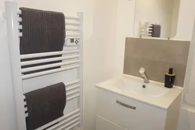 Salle de bains dans l'établissement Coquet STUDIO TOUT ÉQUIPÉ CENTRE VILLE WIFI 2PERS