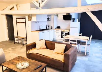 Cuisine ou kitchenette dans l'établissement La Sweet House Dorée Centre Ville Wifi Tout confort