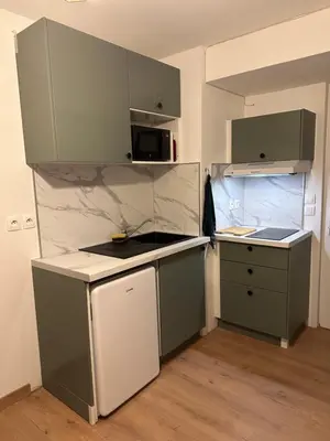 Cuisine ou kitchenette dans l'établissement Appart 500 m centre ville - gare