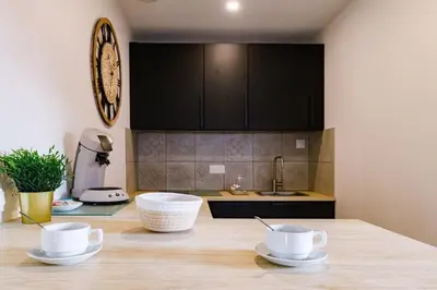 Cuisine ou kitchenette dans l'établissement Joli appartement, Le Bouchon Rémois, centre ville