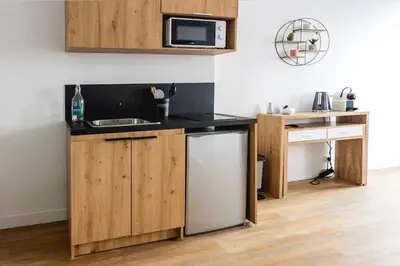 Cuisine ou kitchenette dans l'établissement Studio cosy Pinot Meunier au cœur d'Hautvillers