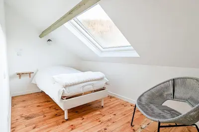 Un ou plusieurs lits dans un hébergement de l'établissement Maison Lombardi - Gite 6 Personnes 4 étoiles