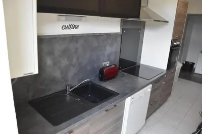 Cuisine ou kitchenette dans l'établissement Gite de Grigny 2