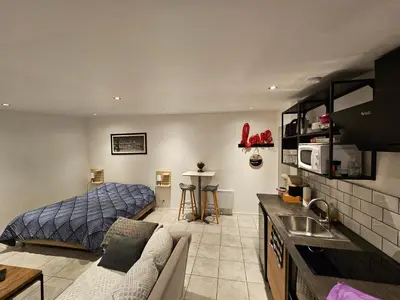 Cuisine ou kitchenette dans l'établissement Cabanon Mairyon