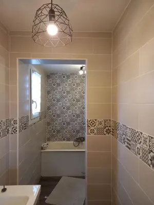 Salle de bains dans l'établissement Au bord du Vilpion