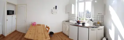 Cuisine ou kitchenette dans l'établissement Le petit Château Avesnois - studio pour 1 personne - Cuisine Partagée