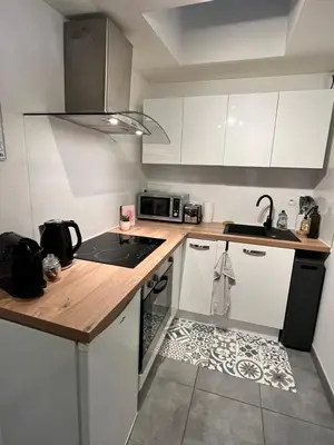 Cuisine ou kitchenette dans l'établissement Le Rémois studio cosy hyper centre