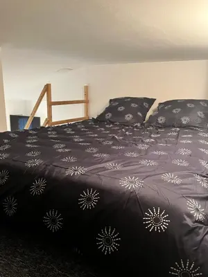 Un ou plusieurs lits dans un hébergement de l'établissement Le Rémois studio cosy hyper centre