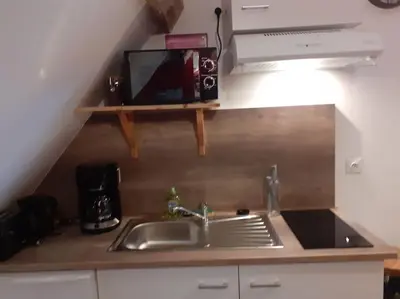 Cuisine ou kitchenette dans l'établissement studio atypique et reposant