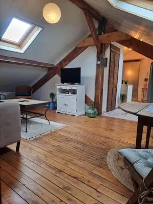Télévision ou salle de divertissement dans l'établissement Joli appartement Quai 2 voie C parking gratuit