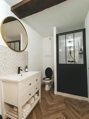 Salle de bains dans l'établissement Appartement vue sur château-fort 3 étoiles