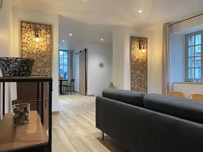Coin salon dans l'établissement Gite du Pavillon