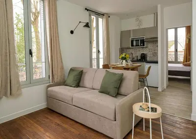 Cuisine ou kitchenette dans l'établissement Villa Forestière Appart Le Ginkgo