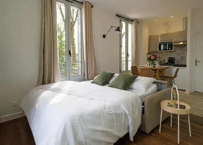 Cuisine ou kitchenette dans l'établissement Villa Forestière Appart Le Ginkgo