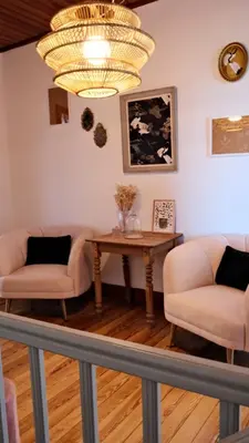 Coin salon dans l'établissement Un air de campagne à Baudival